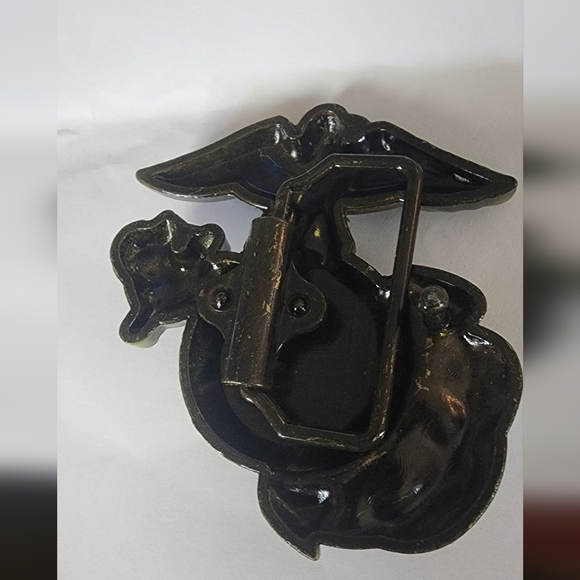 New USMC Marine Corps signet belt buckle 3" Gold Or Silver - Picture 5 of 8
